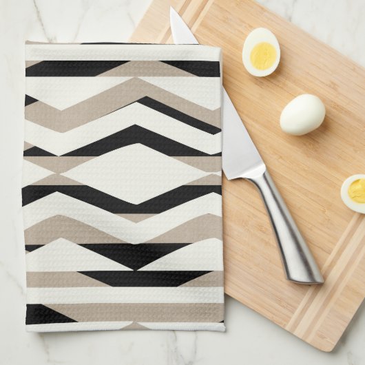 Personalisiertes, fett geometrisches Mustertuch Geschirrtuch (Viertel Falte)