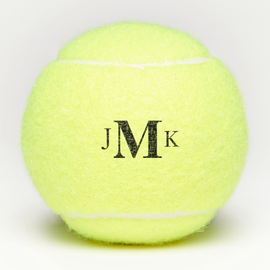 Personalisiertes fett-Monogramm Tennisbälle (Vorderseite)