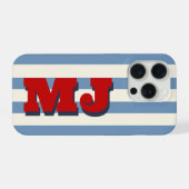 Personalisiertes fettes Monogramm, Americana-Strei iPhone Hülle (Rückseite (Horizontal))