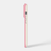 Personalisiertes fettes Monogramm, rosa Streifen iPhone Hülle (Linke Seite)