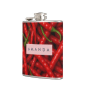 Personalisiertes fettes rotes Chili-Pfeffer-Muster Flachmann (Links)
