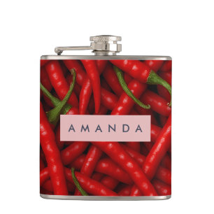 Personalisiertes fettes rotes Chili-Pfeffer-Muster Flachmann