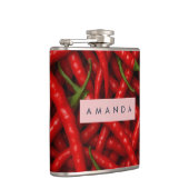 Personalisiertes fettes rotes Chili-Pfeffer-Muster Flachmann (Rechts)