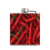 Personalisiertes fettes rotes Chili-Pfeffer-Muster Flachmann (Rückseite)