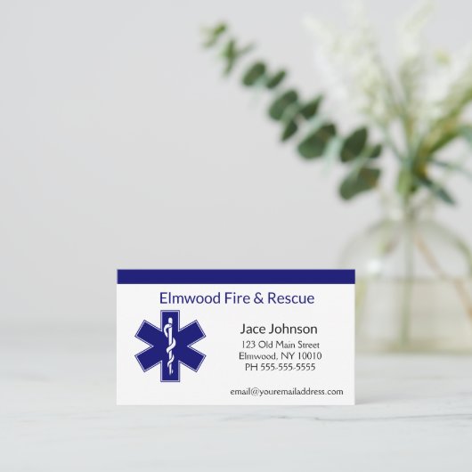 Personalisiertes Feuer und Rettung Visitenkarte (Stehend Vorderseite)