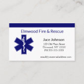 Personalisiertes Feuer und Rettung Visitenkarte (Vorderseite)