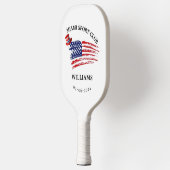 Personalisiertes Feuerwehrmonogramm mit dünner rot Pickleball Schläger (Links)