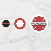 Personalisiertes Feuerwehrrotes Logo dünne rote Li Konfetti (Rückseiten)