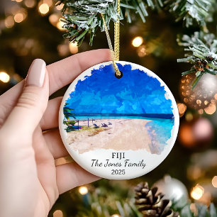 Personalisiertes Fiji-Ornament, Fiji-Geschenk Keramik Ornament