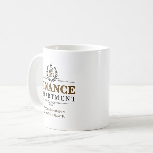 Personalisiertes Finanzteam Kaffeetasse (Vorderseite Links)