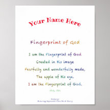 Personalisiertes Fingerabdruck-Gottes-Plakat