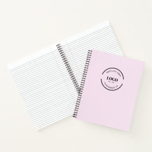 Personalisiertes Firmenlogo Branding Website rosa Notizblock