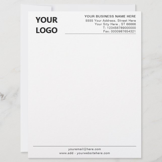 Personalisiertes Firmenlogo Briefbogen (Vorderseite)
