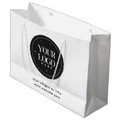 Personalisiertes Firmenlogo | Individuelles Geschä Große Geschenktüte (Vorderseite Schrägansicht)