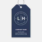 Personalisiertes Firmenlogo Navyblau Geschenkanhänger (Rückseite)