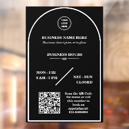 Personalisiertes Firmenlogo - Öffnungszeit Fensteraufkleber