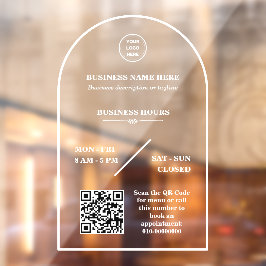 Personalisiertes Firmenlogo - Öffnungszeit Fensteraufkleber