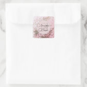 Personalisiertes Firmenlogo Rosa Confetti Quadratischer Aufkleber (Tasche)