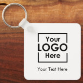 Personalisiertes Firmenlogo - Schwarzer Text Schlüsselanhänger (Vorderseite)