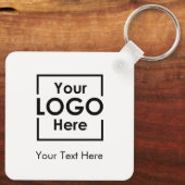Personalisiertes Firmenlogo - Schwarzer Text Schlüsselanhänger (Rückseite)
