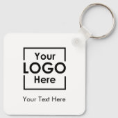 Personalisiertes Firmenlogo - Schwarzer Text Schlüsselanhänger (Rückseite)