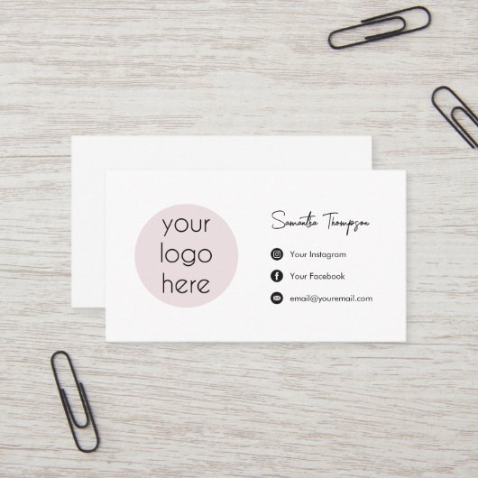 Personalisiertes Firmenlogo Social Media Visitenkarte (Vorderseite/Rückseite Beispiel)