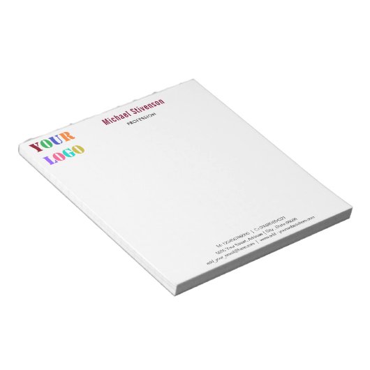 Personalisiertes Firmenlogo - Textkommentare Notizblock (angewinkelt)