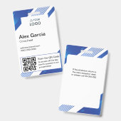 Personalisiertes Firmenlogo und QR-Code Ausweis (Vorder- & Rückseite)