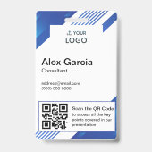 Personalisiertes Firmenlogo und QR-Code Ausweis (Vorderseite)