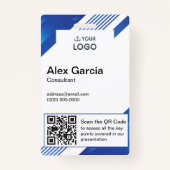 Personalisiertes Firmenlogo und QR-Code Ausweis (Vorderseite)