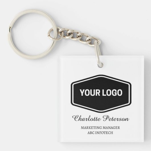 Personalisiertes Firmenlogo und QR-Code Schlüsselanhänger (Vorderseite)