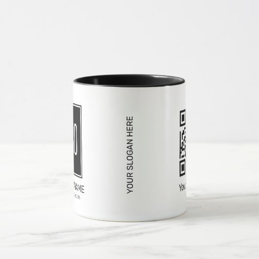Personalisiertes Firmenlogo und QR-Code Tasse (Zentrum)