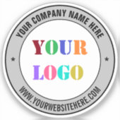 Personalisiertes Firmenlogo und Rundaufkleber Aufkleber (Vorderseite)