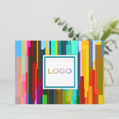 Personalisiertes Firmenlogo und Signaturkarte Einladung (Stehend Vorderseite)