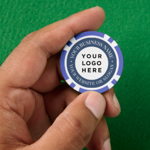 Personalisiertes Firmenlogo und Text Elegant Blau Pokerchips