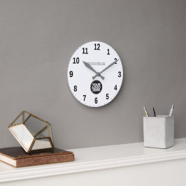 Personalisiertes Firmenlogo und Text Runde Wanduhr