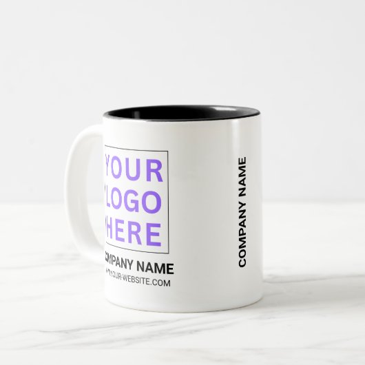 Personalisiertes Firmenlogo | Werbeunternehmen Zweifarbige Tasse (Vorderseite Links)
