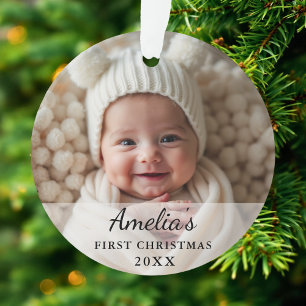 Personalisiertes First Christmas Baby Foto Ornament