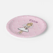 Personalisiertes First Communitymädchen Pappteller (Schrägansicht)