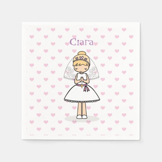 Personalisiertes First Communitymädchen Serviette (Vorderseite)