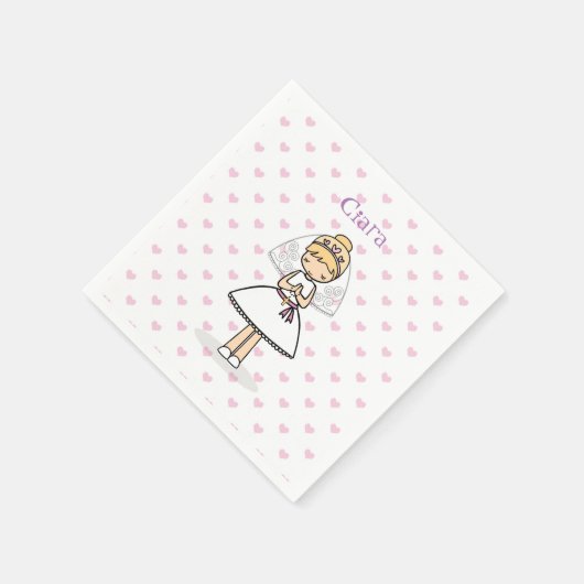 Personalisiertes First Communitymädchen Serviette (Ecke)