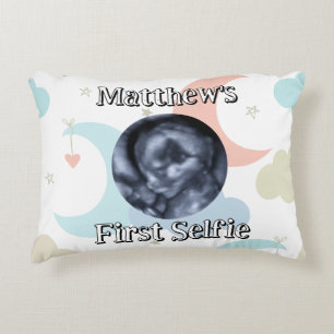Personalisiertes First Selfie Ultrasound Foto & Na Dekokissen