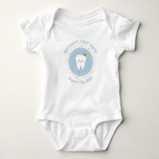 Personalisiertes First Tooth Baby Meilensteine Out Baby Strampler
