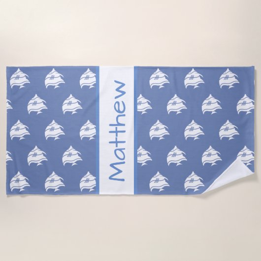 Personalisiertes Fisch-Badetuch Strandtuch (Vorderseite)