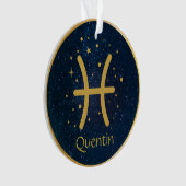 Personalisiertes Fisch-Zwillingsgold Ornament (Vorderseite)