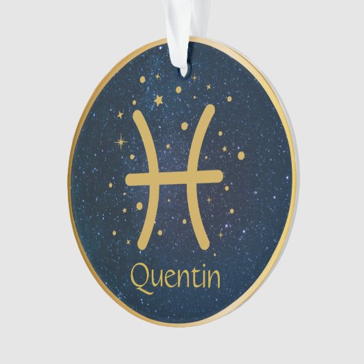 Personalisiertes Fisch-Zwillingsgold Ornament (Vorderseite)