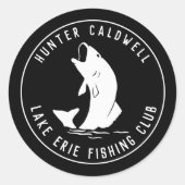 Personalisiertes Fischemblem Runder Aufkleber (Vorderseite)