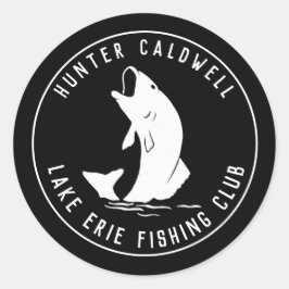 Personalisiertes Fischemblem Runder Aufkleber