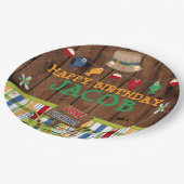 Personalisiertes Fischen-Geburtstags-Party Pappteller (Schrägansicht)