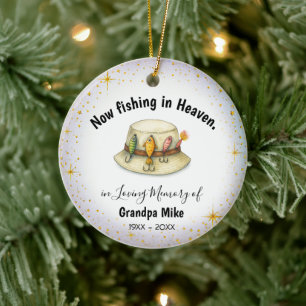 Personalisiertes Fischer-Gedenkornament Keramik Ornament